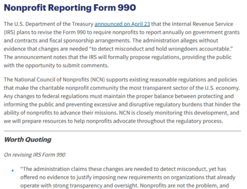 IRS 990 Reporting